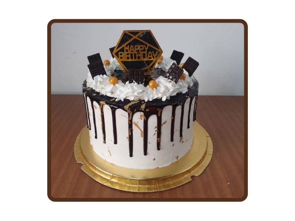 8″ ROUND 6 INCH HEIGHT BIRTHDAY CAKE (FAB4)